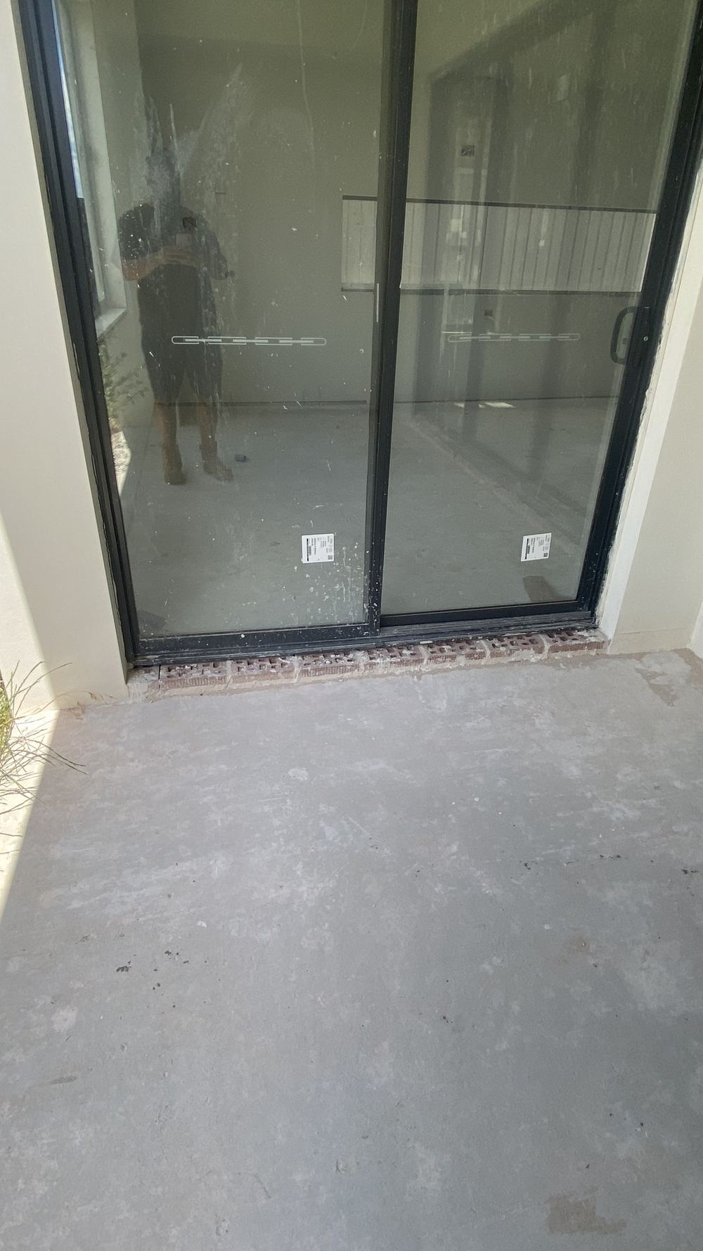 Sliding door sills left unfinished at the time of inspection, Tallawong